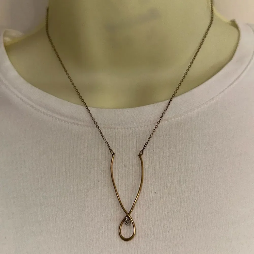 Vintage Avon 10kt gold filled dainty twisted wire‎ necklace